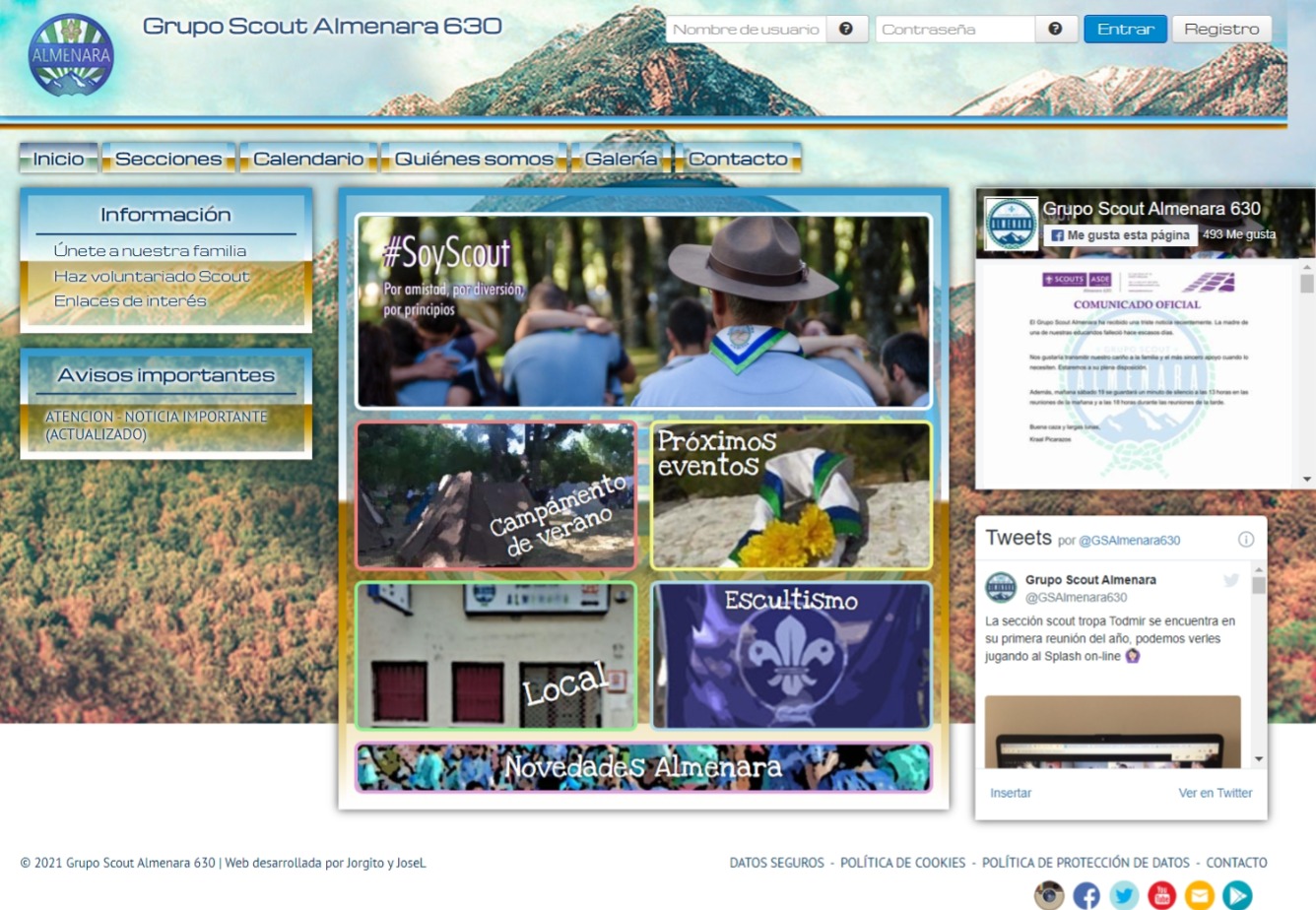 Diseño web – Grupo Scout Almenara 630